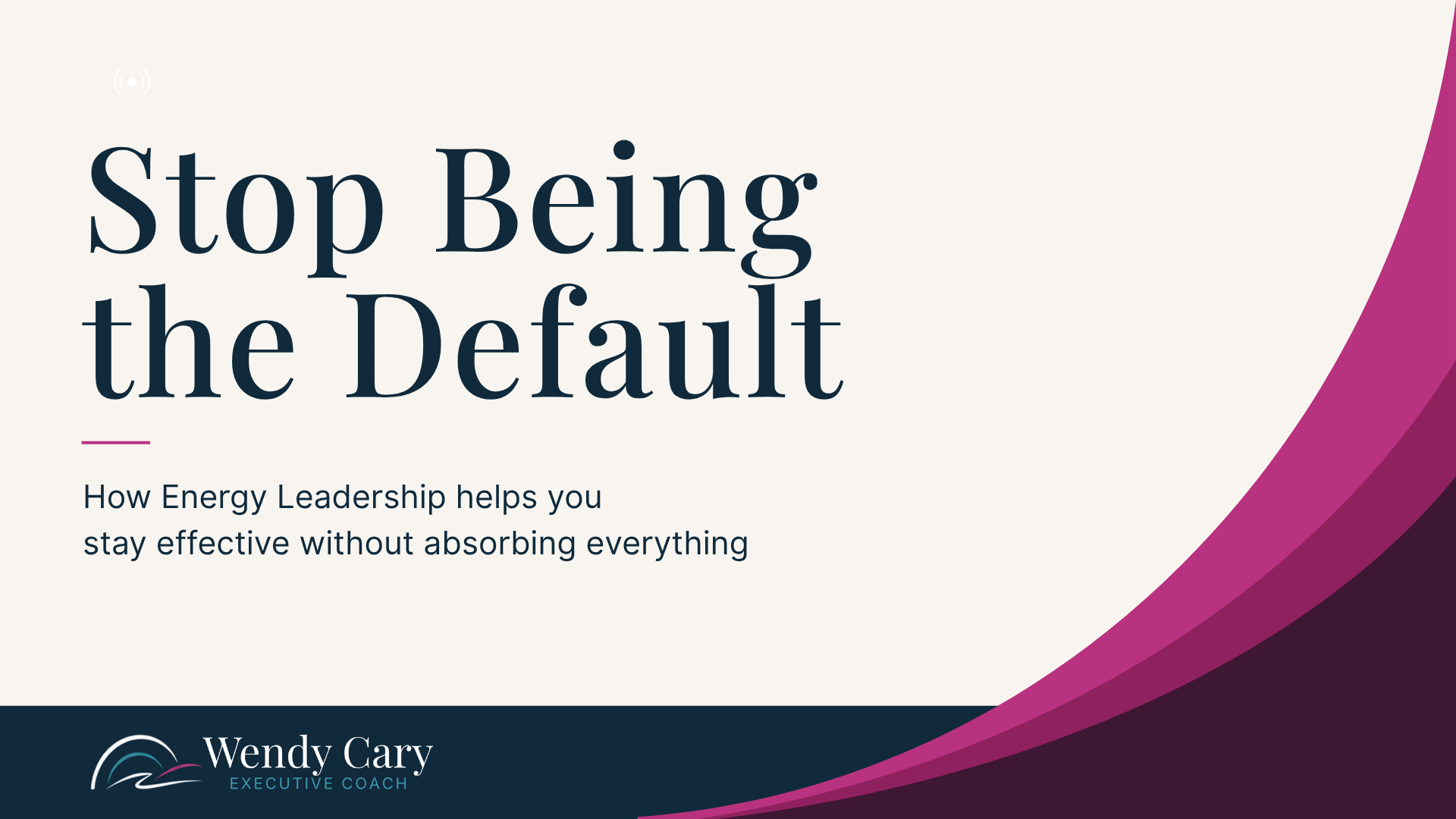 Stop Being the Default